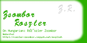 zsombor roszler business card